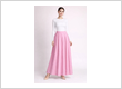 Cotton Pleated Maxi Skirts Pink
