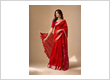 SKU: 1469 - Red Matka Silk Handwoven Jamdani Saree – Traditional Pattern | Silk Mark Certified