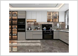 Elegant Modern Modular Kitchen with Sleek Cabinets & Ambient Lighting