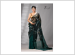 SKU: 1357 :- Bottle Green Handwoven Matka Muslin Jamdani Silk Saree