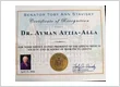 Dr. Ayman Attia Alla honored with a Certificate of Recognition from the New York State Senate.