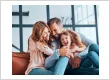 happy family at dental clinic