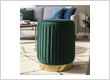 Velvet Gold Base Ottoman