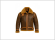 Men Aviator Distressed Leather Shearling Jacket