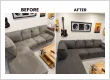 Upholstery steam cleaning before and after — AD Spotless, Calgary