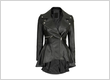 Women's Black Leather Peplum Jacket