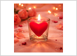 Valentine day heart glass candles